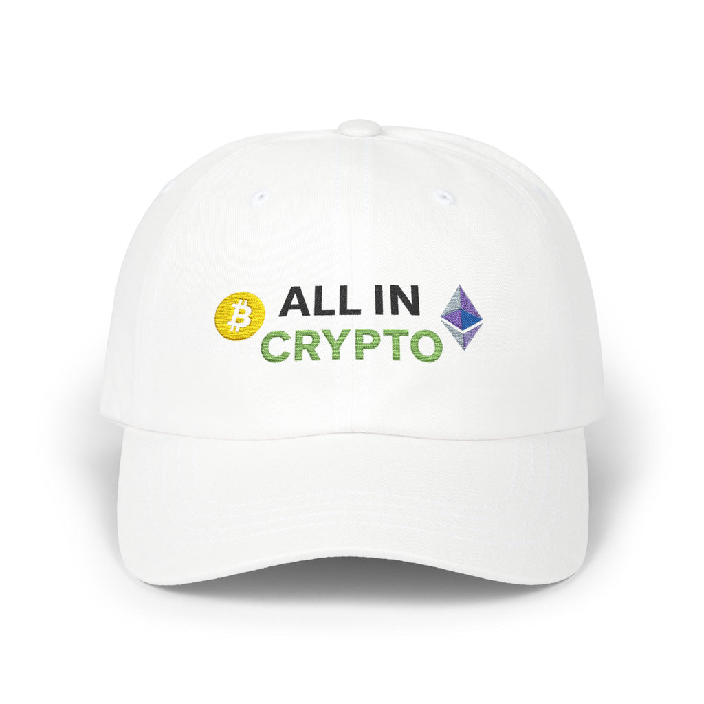 Cryptocurrency Dad Cap - Classic White Hat for Crypto Enthusiasts, Gift for Dads, Trendy Accessories, Summer Outfits, Fashion Statement