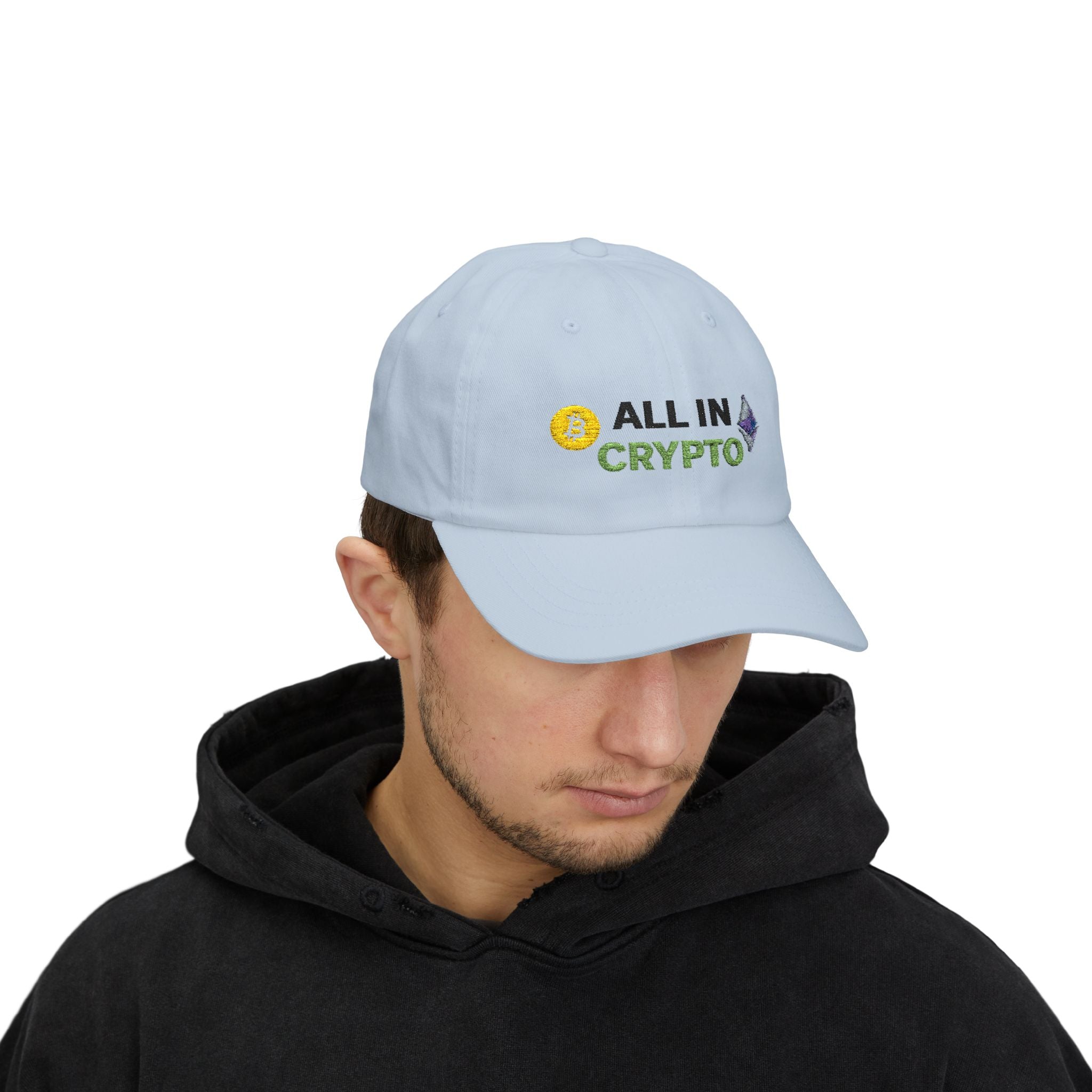 Cryptocurrency Dad Cap - Classic White Hat for Crypto Enthusiasts, Gift for Dads, Trendy Accessories, Summer Outfits, Fashion Statement